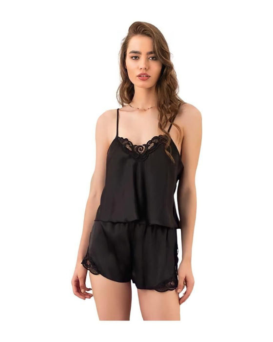 Pijama Din Satin, Black