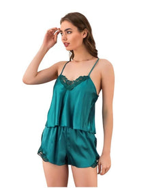  Pijama Din Satin, Turquoise